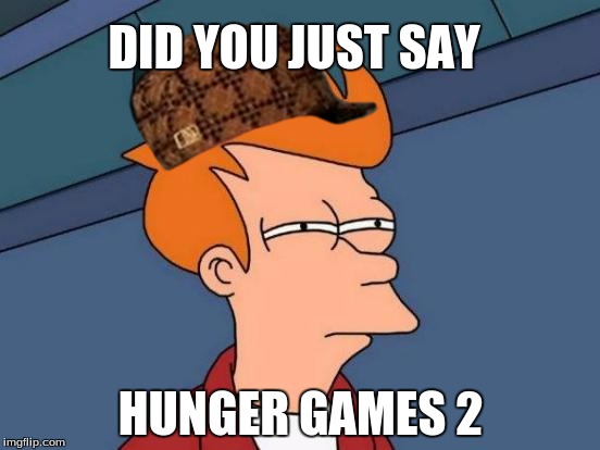 Futurama Fry | DID YOU JUST SAY; HUNGER GAMES 2 | image tagged in memes,futurama fry,scumbag | made w/ Imgflip meme maker