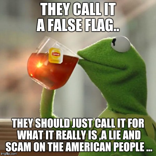 But That's None Of My Business | THEY CALL IT A FALSE FLAG.. THEY SHOULD JUST CALL IT FOR WHAT IT REALLY IS ,A LIE AND SCAM ON THE AMERICAN PEOPLE ... | image tagged in memes,but thats none of my business,kermit the frog | made w/ Imgflip meme maker