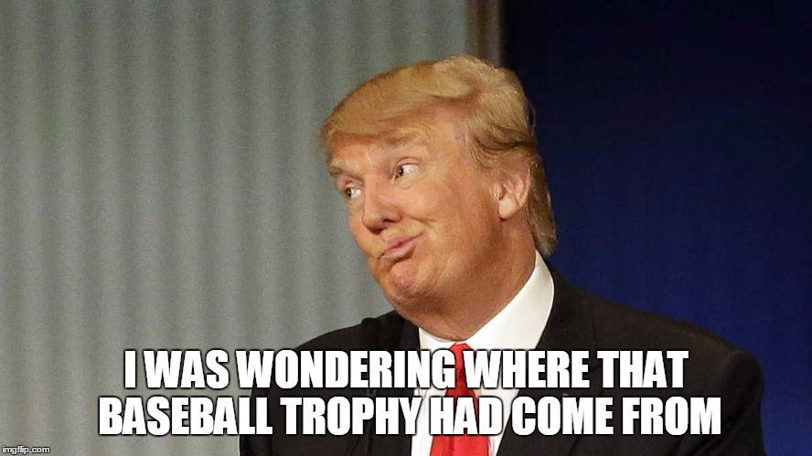 I WAS WONDERING WHERE THAT BASEBALL TROPHY HAD COME FROM | made w/ Imgflip meme maker