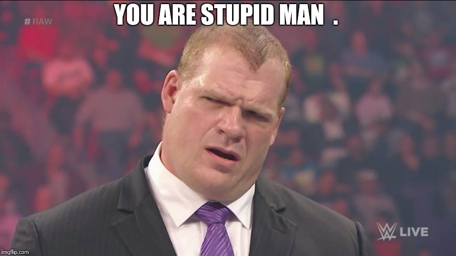 wwe WTF kane | YOU ARE STUPID MAN
 . | image tagged in wwe wtf kane | made w/ Imgflip meme maker