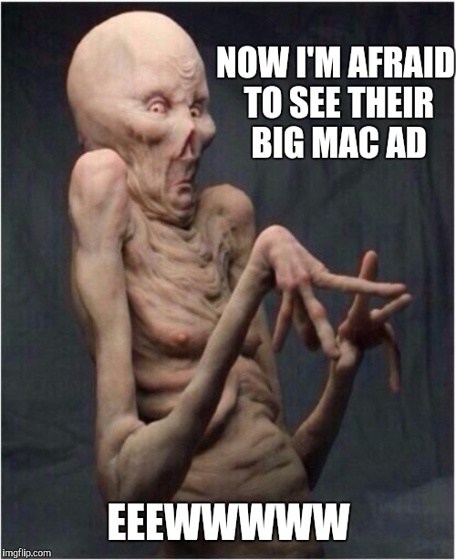 NOW I'M AFRAID TO SEE THEIR BIG MAC AD EEEWWWWW | made w/ Imgflip meme maker