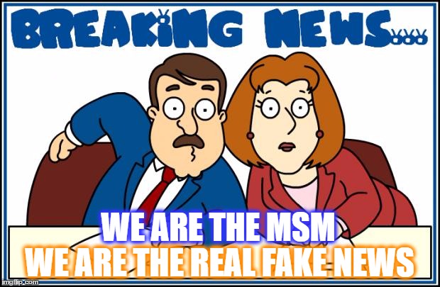 Breaking News | WE ARE THE REAL FAKE NEWS; WE ARE THE MSM | image tagged in breaking news | made w/ Imgflip meme maker