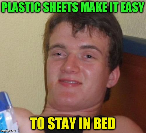 10 Guy Meme | PLASTIC SHEETS MAKE IT EASY TO STAY IN BED | image tagged in memes,10 guy | made w/ Imgflip meme maker