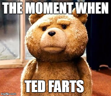 TED | THE MOMENT WHEN; TED FARTS | image tagged in memes,ted | made w/ Imgflip meme maker