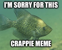 I'M SORRY FOR THIS; CRAPPIE MEME | image tagged in crappie meme | made w/ Imgflip meme maker