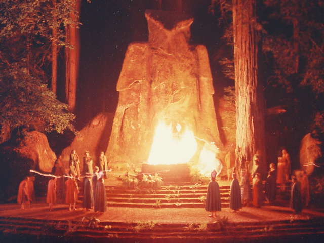 High Quality Bohemian Grove Sacrifice Ritual to Minerva Owl Blank Meme Template