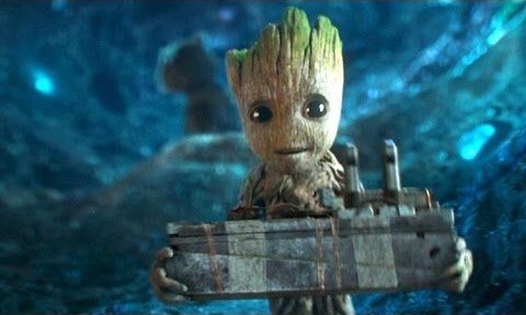 High Quality Baby Groot Happy  Blank Meme Template