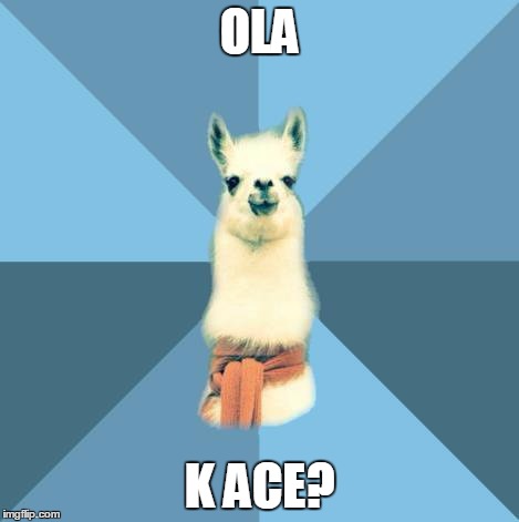 Linguistic Llama | OLA; K ACE? | image tagged in linguistic llama | made w/ Imgflip meme maker