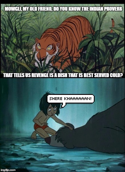 The Jungle Book II: The Wrath of Shere Khan | image tagged in jungle book,shere khan,mowgli,disney,star trek,wrath of khan | made w/ Imgflip meme maker