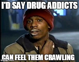 Y'all Got Any More Of That Meme | I'D SAY DRUG ADDICTS CAN FEEL THEM CRAWLING | image tagged in memes,yall got any more of | made w/ Imgflip meme maker