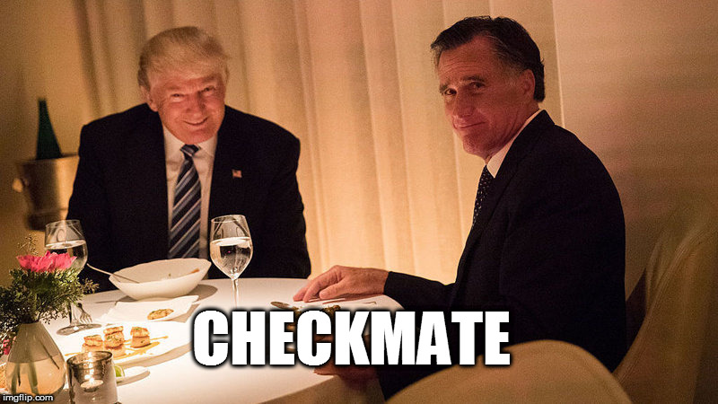 Checkmate. (drops mic) | CHECKMATE | image tagged in trump romney,memes,checkmate,trump 2016,revenge lols | made w/ Imgflip meme maker