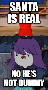 SANTA IS REAL; NO HE'S NOT DUMMY | image tagged in memes | made w/ Imgflip meme maker