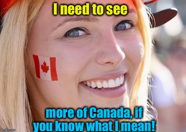 Canadian Lady | I need to see more of Canada, if you know what I mean! | image tagged in canadian lady | made w/ Imgflip meme maker