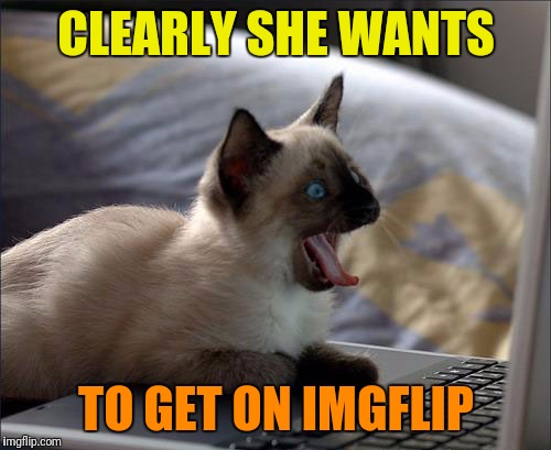 CLEARLY SHE WANTS TO GET ON IMGFLIP | made w/ Imgflip meme maker