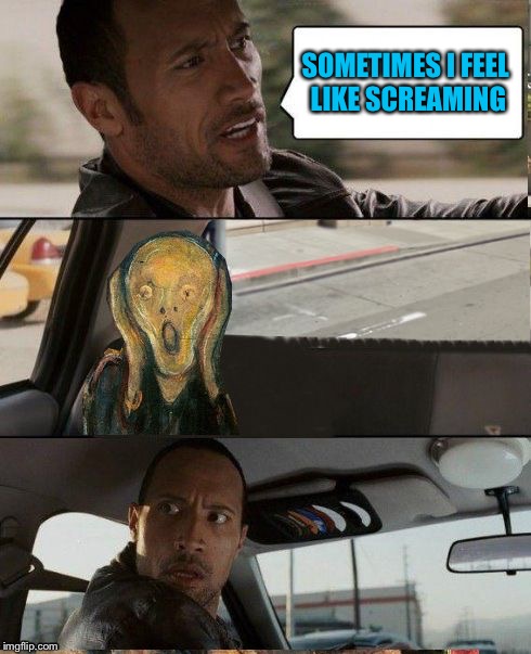 Rock gets the Munch-ies | SOMETIMES I FEEL LIKE SCREAMING | image tagged in scream rocks,memes | made w/ Imgflip meme maker