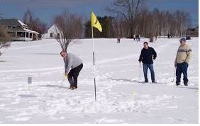 Golf in snow Blank Meme Template