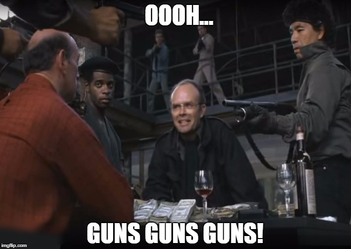 Robocop Guns Guns Guns | OOOH... GUNS GUNS GUNS! | image tagged in robocop,guns,guns guns guns,i'm impressed,not impressed | made w/ Imgflip meme maker