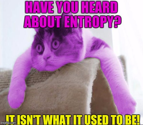 HAVE YOU HEARD ABOUT ENTROPY? IT ISN'T WHAT IT USED TO BE! | made w/ Imgflip meme maker