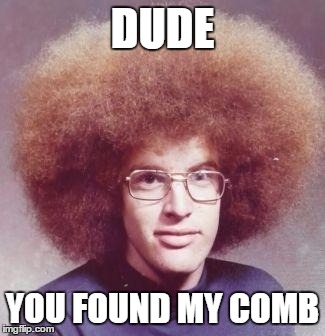 DUDE; YOU FOUND MY COMB | made w/ Imgflip meme maker