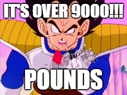 IT'S OVER 9000!!! POUNDS | made w/ Imgflip meme maker