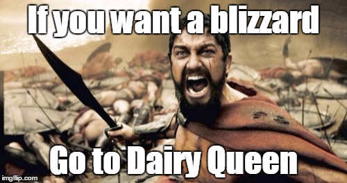 Sparta Leonidas Meme | If you want a blizzard; Go to Dairy Queen | image tagged in memes,sparta leonidas | made w/ Imgflip meme maker