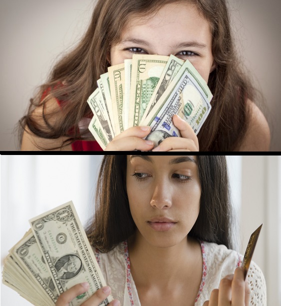 High Quality Young Vs Older Me (Money) Blank Meme Template