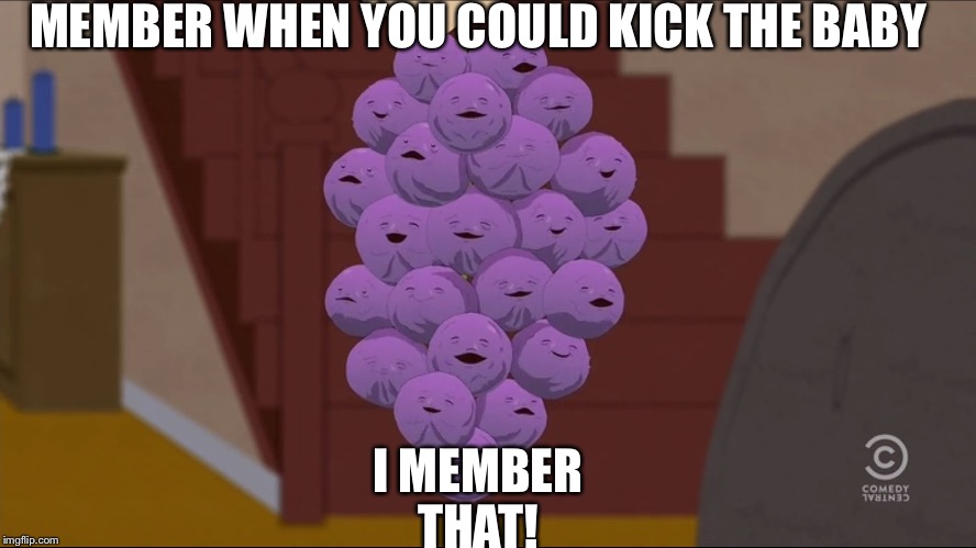 Member Berries Meme | MEMBER WHEN YOU COULD KICK THE BABY; I MEMBER THAT! | image tagged in memes,member berries | made w/ Imgflip meme maker