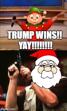 Am I The Only One... | TRUMP WINS!! YAY!!!!!!!! | image tagged in christmas,funny memes,oprah you get a | made w/ Imgflip meme maker