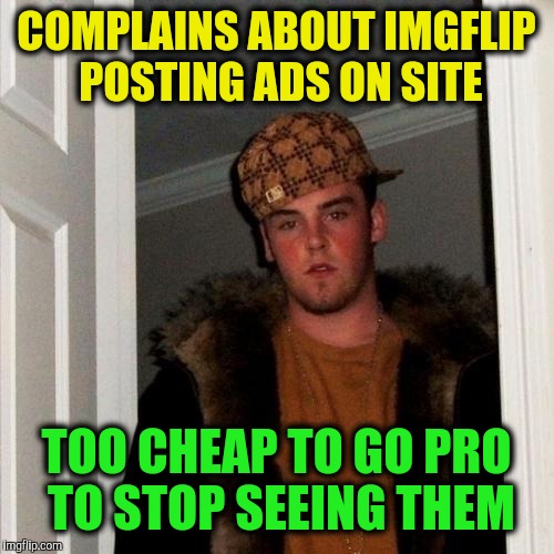 Ho Ho Ho Go Pro Pro Pro! | COMPLAINS ABOUT IMGFLIP POSTING ADS ON SITE; TOO CHEAP TO GO PRO TO STOP SEEING THEM | image tagged in memes,scumbag steve,imgflip,advertising,pro account | made w/ Imgflip meme maker