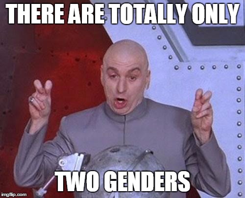 Dr Evil Laser Meme | THERE ARE TOTALLY ONLY; TWO GENDERS | image tagged in memes,dr evil laser | made w/ Imgflip meme maker