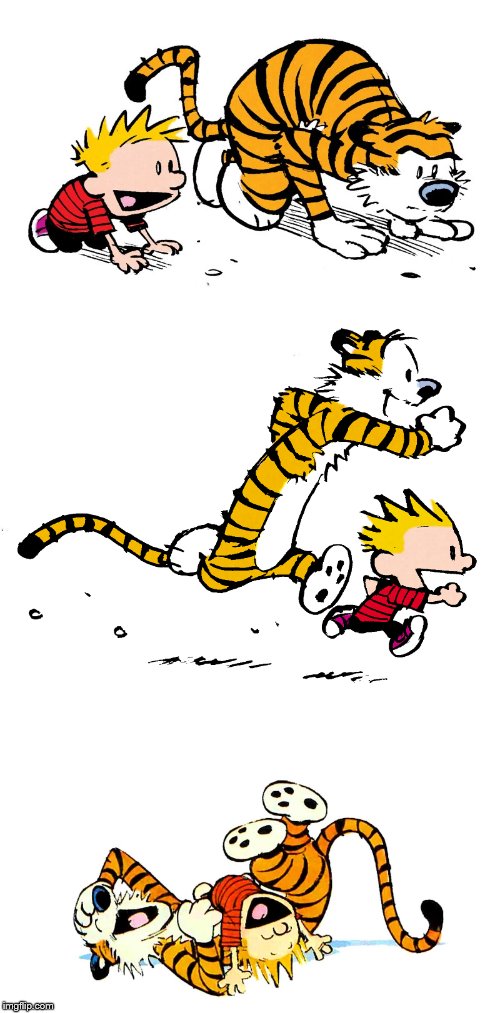 High Quality Calvin and Hobbes Puns Blank Meme Template