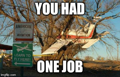Though I suppose it explains American Airlines  | YOU HAD; ONE JOB | image tagged in you had one job | made w/ Imgflip meme maker