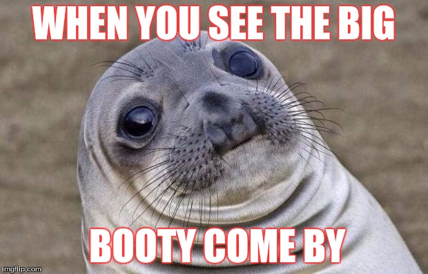 Awkward Moment Sealion Meme | WHEN YOU SEE THE BIG; BOOTY COME BY | image tagged in memes,awkward moment sealion | made w/ Imgflip meme maker