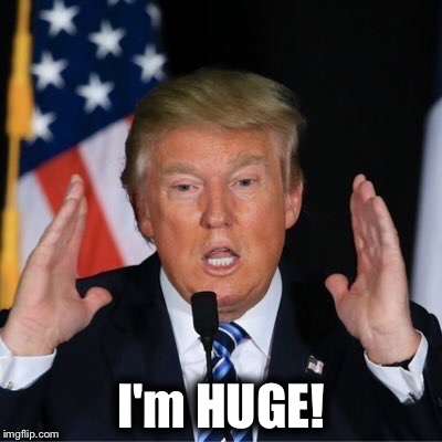 Trump Huge! | I'm HUGE! | image tagged in trump huge | made w/ Imgflip meme maker