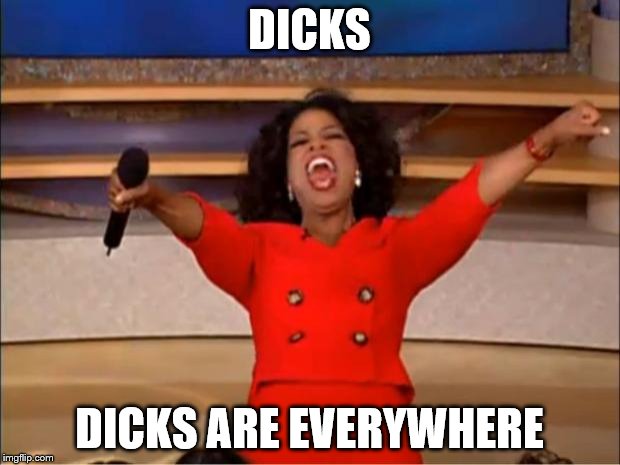 Oprah You Get A Meme | DICKS; DICKS ARE EVERYWHERE | image tagged in memes,oprah you get a | made w/ Imgflip meme maker