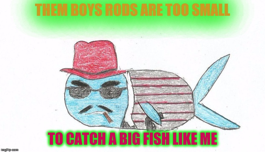 THEM BOYS RODS ARE TOO SMALL TO CATCH A BIG FISH LIKE ME | made w/ Imgflip meme maker