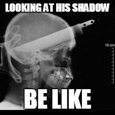 LOOKING AT HIS SHADOW BE LIKE | made w/ Imgflip meme maker