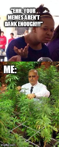 What a weird complaint. | "EHH, YOUR MEMES AREN'T DANK ENOUGH!!!"; ME: | image tagged in cannabis,marijuana,weed,dank | made w/ Imgflip meme maker