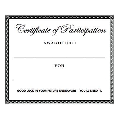 participation award Blank Meme Template