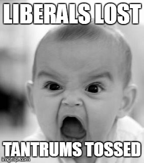 Angry Baby Meme | LIBERALS LOST; TANTRUMS TOSSED | image tagged in memes,angry baby | made w/ Imgflip meme maker
