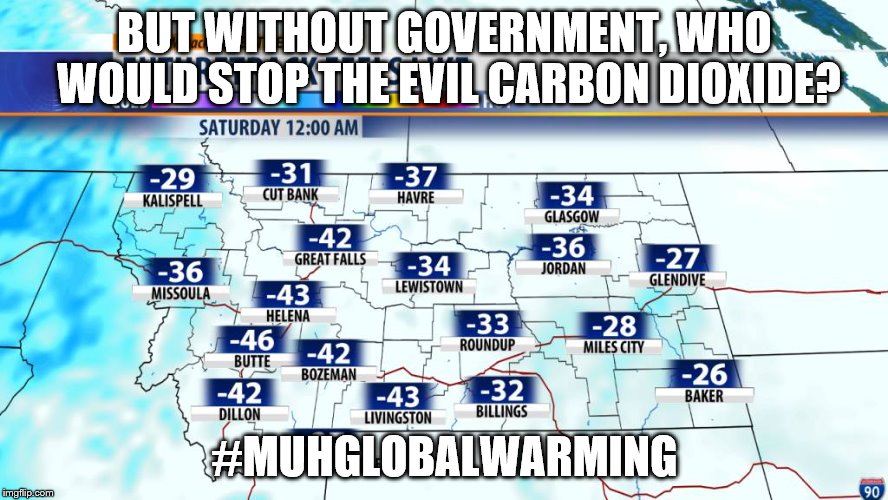 Global Warming | BUT WITHOUT GOVERNMENT, WHO WOULD STOP THE EVIL CARBON DIOXIDE? #MUHGLOBALWARMING | image tagged in muhglobalwarming,globalwarming | made w/ Imgflip meme maker
