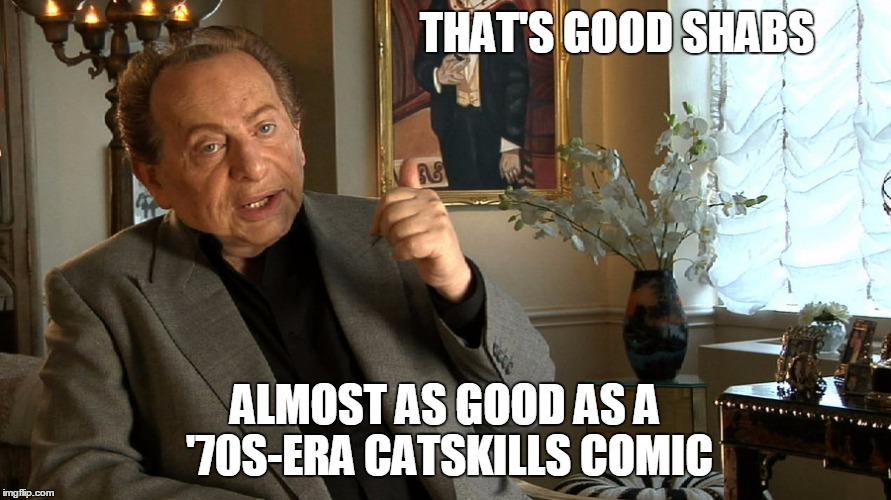 THAT'S GOOD SHABS ALMOST AS GOOD AS A '70S-ERA CATSKILLS COMIC | made w/ Imgflip meme maker
