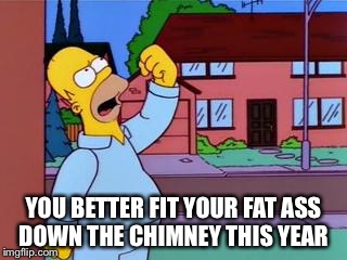 Homer Simpson Do It | YOU BETTER FIT YOUR FAT ASS DOWN THE CHIMNEY THIS YEAR | image tagged in homer simpson do it | made w/ Imgflip meme maker