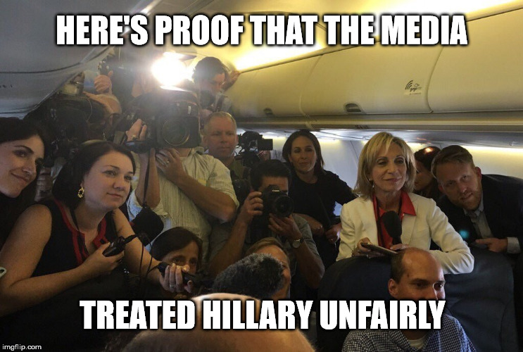 HERE'S PROOF THAT THE MEDIA; TREATED HILLARY UNFAIRLY | image tagged in hillary clinton,unfair,biased media,donald trump | made w/ Imgflip meme maker