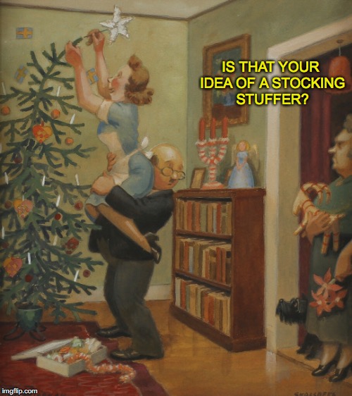 Maid For Christmas | IS THAT YOUR IDEA OF A STOCKING STUFFER? | image tagged in stockings | made w/ Imgflip meme maker
