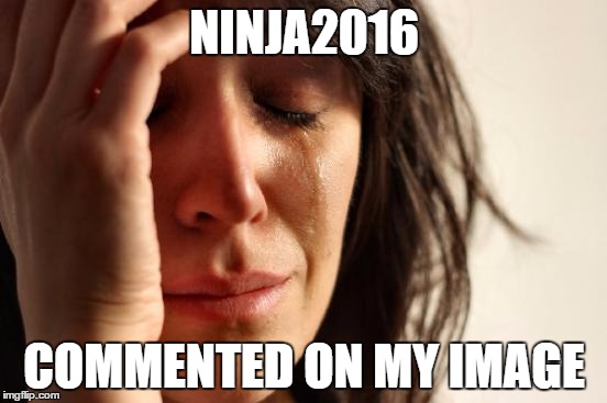 First World Problems | NINJA2016; COMMENTED ON MY IMAGE | image tagged in memes,first world problems,ninja2016,comment | made w/ Imgflip meme maker