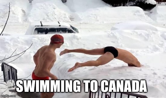 SWIMMING TO CANADA | made w/ Imgflip meme maker