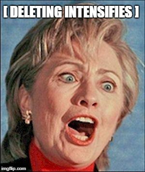 Ugly Hillary Clinton | [ DELETING INTENSIFIES ] | image tagged in ugly hillary clinton | made w/ Imgflip meme maker