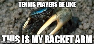 TENNIS PLAYERS BE LIKE THIS IS MY RACKET ARM | made w/ Imgflip meme maker