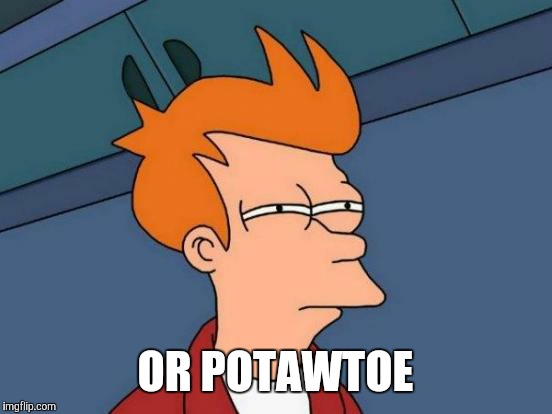 Futurama Fry Meme | OR POTAWTOE | image tagged in memes,futurama fry | made w/ Imgflip meme maker